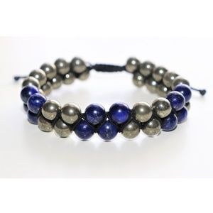 ❌Sold Out❌ Pyrite & Lapis Lazuli Gemstone Shamballa Bracelet